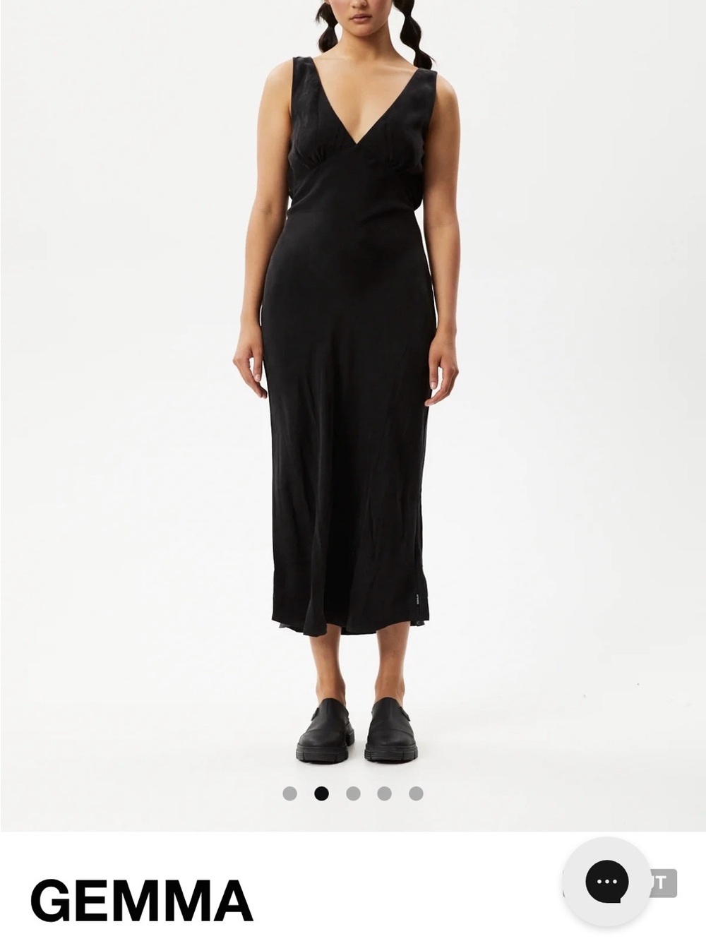 Afends Gemma V-Neck Midi Dress in Black